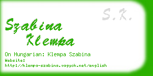 szabina klempa business card